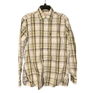 Beretta Men’s Plaid Button Down Shirt Size Large‎ Green Long Sleeve Cotton